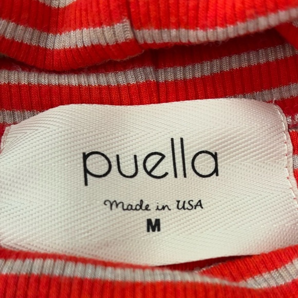 Puella Orange Striped Turtleneck Swing Top Sleeveless Tunic S - Picture 11 of 14